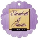 Personalized Bali style | Taylor Street Favors Bali Scallop Hang Tag In Lilac | Taylor Street Favors