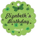 Personalized Butterfly style | Taylor Street Favors Butterfly Scallop Hang Tag In Green Tea | Taylor Street Favors