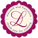 Personalized Bella style | Taylor Street Favors Bella Scallop Hang Tag In Burgundy | Taylor Street Favors