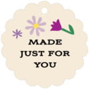 Personalized Bumble Bee style | Taylor Street Favors Bumble Bee Scallop Hang Tag In Lilac | Taylor Street Favors