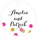 Personalized Champagne style | Taylor Street Favors Champagne Scallop Hang Tag In Bright Pink | Taylor Street Favors