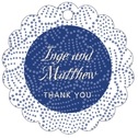 Personalized Cherry Blossom style | Taylor Street Favors Cherry Blossom Scallop Hang Tag In Deep Blue | Taylor Street Favors