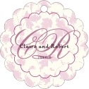 Personalized Claire style | Taylor Street Favors Claire Scallop Hang Tag In Burgundy | Taylor Street Favors