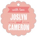Personalized Casual Celebration style | Taylor Street Favors Casual Celebration Scallop Hang Tag In Grapefruit | Taylor Street Favors