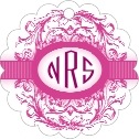 Personalized Cameo style | Taylor Street Favors Cameo Scallop Hang Tag In Bright Pink | Taylor Street Favors