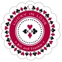 Personalized Casino style | Taylor Street Favors Casino Scallop Hang Tag In Deep Red | Taylor Street Favors