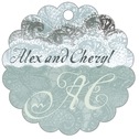 Personalized Chantilly style | Taylor Street Favors Chantilly Scallop Hang Tag In Seafoam | Taylor Street Favors