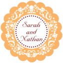 Personalized Filigree style | Taylor Street Favors Filigree Scallop Hang Tag In Tangerine | Taylor Street Favors