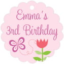 Personalized Flower Garden style | Taylor Street Favors Flower Garden Scallop Hang Tag In Pink | Taylor Street Favors