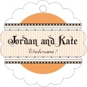 Personalized Folio style | Taylor Street Favors Folio Scallop Hang Tag In Tangerine | Taylor Street Favors