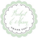 Personalized Just Glamorous style | Taylor Street Favors Just Glamorous Scallop Hang Tag In Mint | Taylor Street Favors