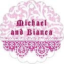 Personalized Lace style | Taylor Street Favors Lace Scallop Hang Tag In Bright Pink | Taylor Street Favors