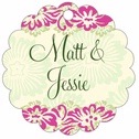 Personalized Leilani style | Taylor Street Favors Leilani Scallop Hang Tag In Pink & Island Green | Taylor Street Favors