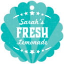 Personalized Lemonade Stand style | Taylor Street Favors Lemonade Stand Scallop Hang Tag In Turquoise | Taylor Street Favors