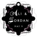 Personalized Love style | Taylor Street Favors Love Scallop Hang Tag In Tuxedo | Taylor Street Favors