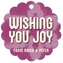 Personalized Mist & Snow style | Taylor Street Favors Mist & Snow Scallop Hang Tag In Plum | Taylor Street Favors