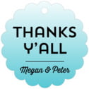 Personalized Ombre Sunset style | Taylor Street Favors Ombre Sunset Scallop Hang Tag In Turquoise | Taylor Street Favors