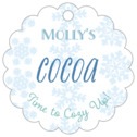 Personalized Snowflakes Drift style | Taylor Street Favors Snowflakes Drift Scallop Hang Tag In Ice Blue | Taylor Street Favors
