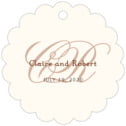 Personalized Signet style | Taylor Street Favors Signet Scallop Hang Tag In Chocolate | Taylor Street Favors