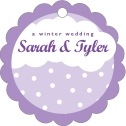 Personalized Snowswirls style | Taylor Street Favors Snowswirls Scallop Hang Tag In Lilac | Taylor Street Favors