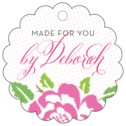 Personalized Spring Romance style | Taylor Street Favors Spring Romance Scallop Hang Tag In Pink | Taylor Street Favors