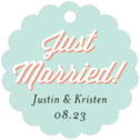 Personalized Swing style | Taylor Street Favors Swing Scallop Hang Tag In Sea Glass | Taylor Street Favors