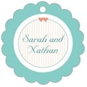 Personalized Tiny Hearts style | Taylor Street Favors Tiny Hearts Scallop Hang Tag In Aruba | Taylor Street Favors