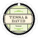 Personalized Treasury style | Taylor Street Favors Treasury Scallop Hang Tag In Lime | Taylor Street Favors