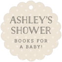 Personalized Twinkle Twinkle style | Taylor Street Favors Twinkle Twinkle Scallop Hang Tag In Cappuccino | Taylor Street Favors