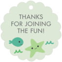 Personalized Under the Sea style | Taylor Street Favors Under The Sea Scallop Hang Tag In Mint | Taylor Street Favors