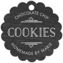 Personalized Vintage Chalkboard style | Taylor Street Favors Vintage Chalkboard Scallop Hang Tag In Chalkboard Tuxedo | Taylor Street Favors