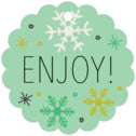 Personalized Winter Cheer style | Taylor Street Favors Winter Cheer Scallop Hang Tag In Mint | Taylor Street Favors