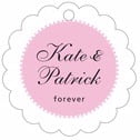 Personalized Westchester style | Taylor Street Favors Westchester Scallop Hang Tag In Pale Pink | Taylor Street Favors