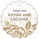 Personalized Whimsical Romance style | Taylor Street Favors Whimsical Romance Scallop Hang Tag In Pale Gold | Taylor Street Favors